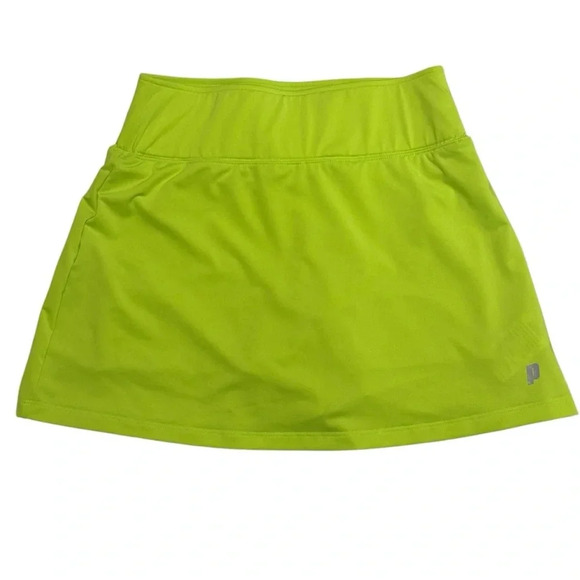 Prince Mini Skort High Waisted Exercise Skirt in Neon Yellow-Green Women’s XS - Picture 1 of 5